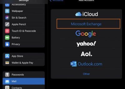 PolarisMail with ActiveSync - step 2 - select the account type