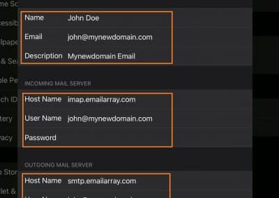 Apple Mail - Add Account - fill in advanced setup details (incoming and outgoing mail server and your email password)