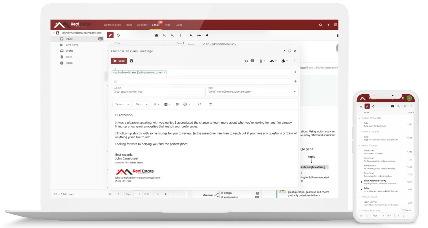 White label email hosting webmail interface – reseller email hosting demo