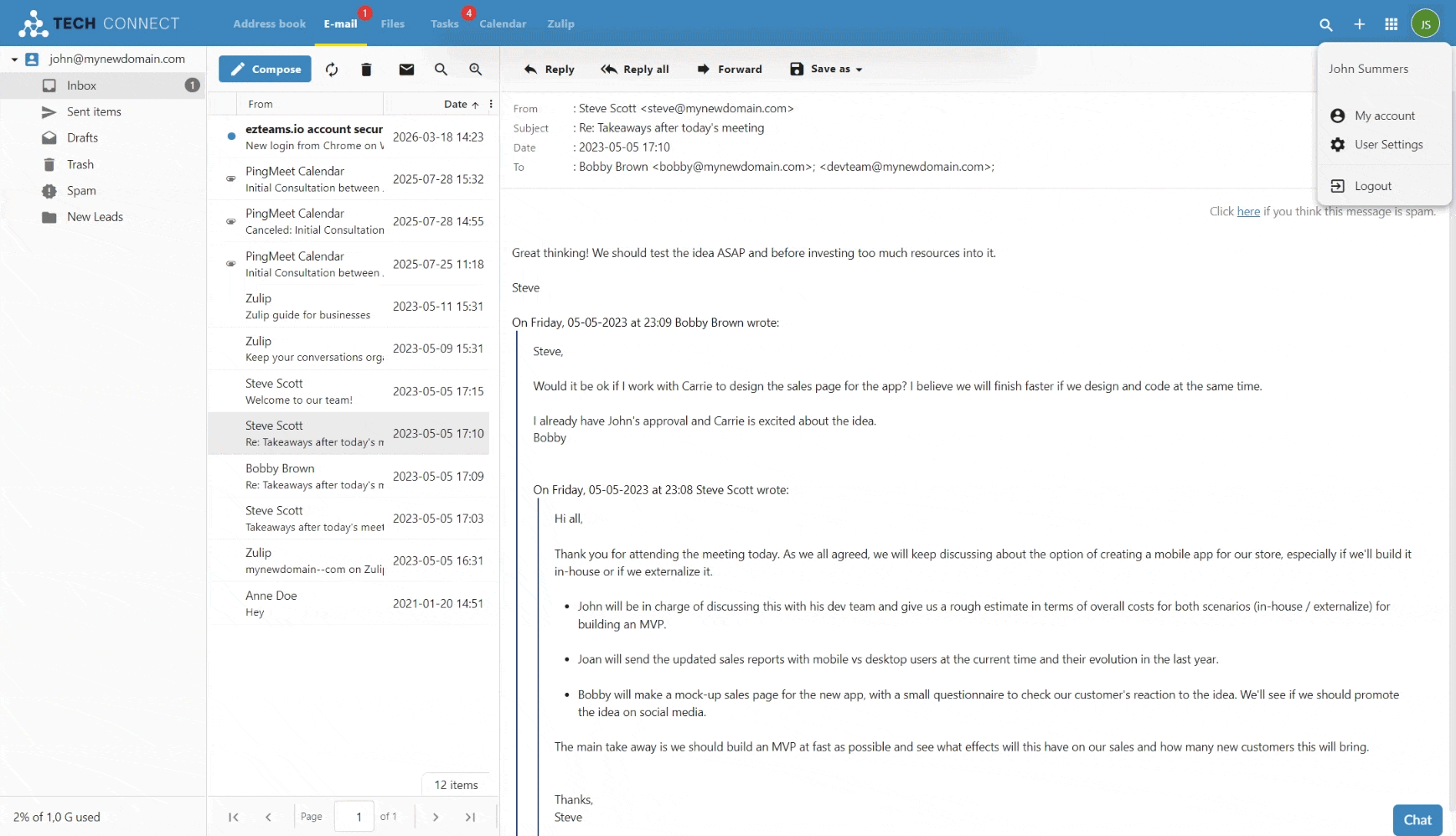 PolarisMail Webmail - how to send your first email - quick setup guide for your own domain